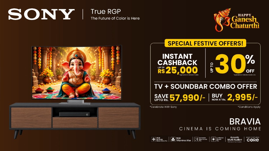 Sony Bravia Festive Ganesh Chaturthi Offer Banner at Mundada Corporation